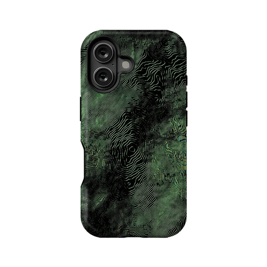 Green Topographic Phone Case – Nature-Inspired Contour Design