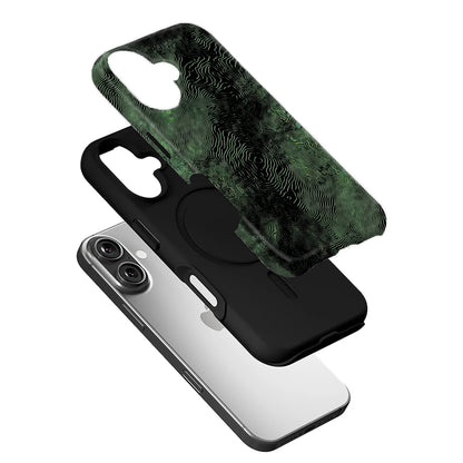 Green Topographic Phone Case – Nature-Inspired Contour Design