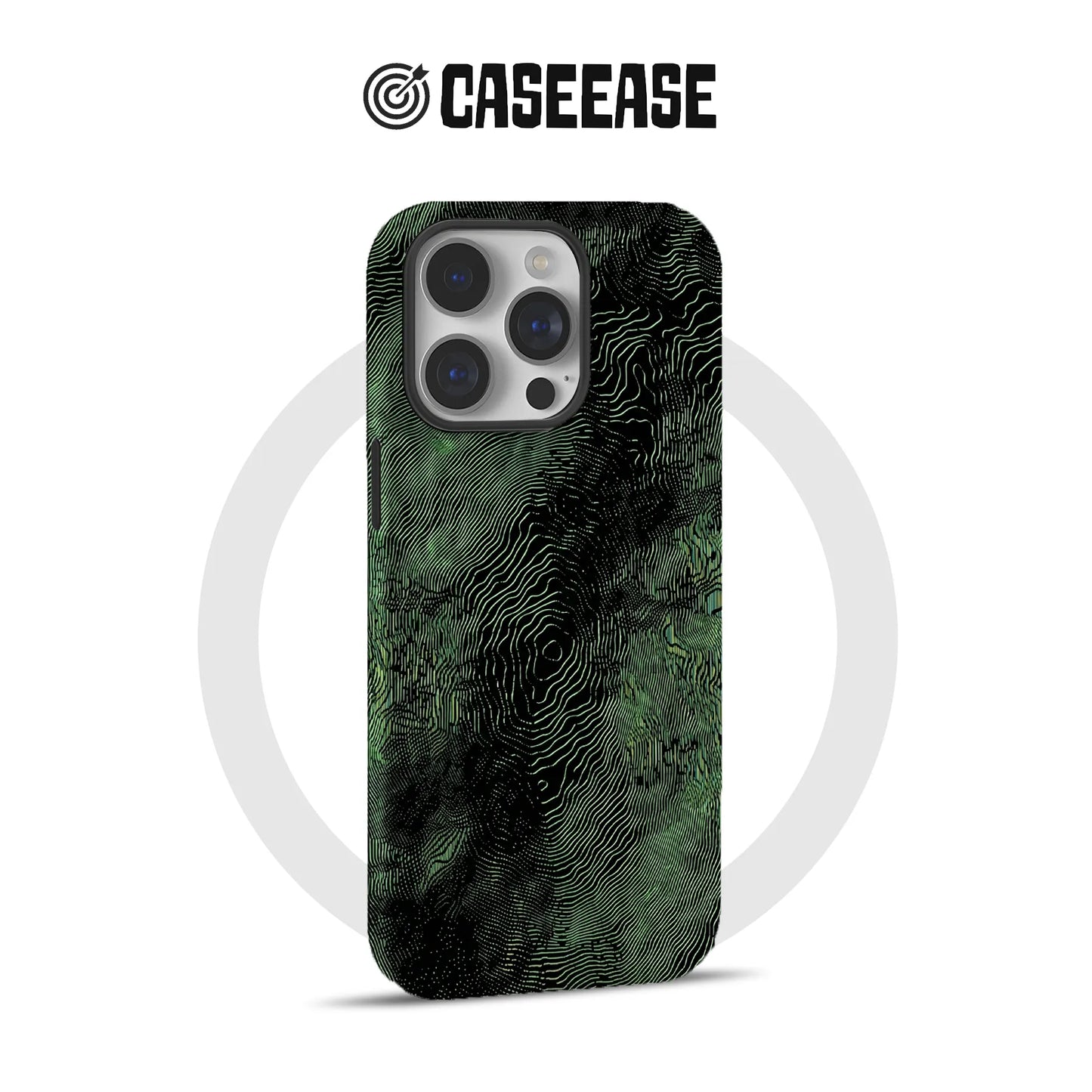 Green Topographic Phone Case – Nature-Inspired Contour Design