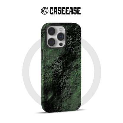 Green Topographic Phone Case – Nature-Inspired Contour Design