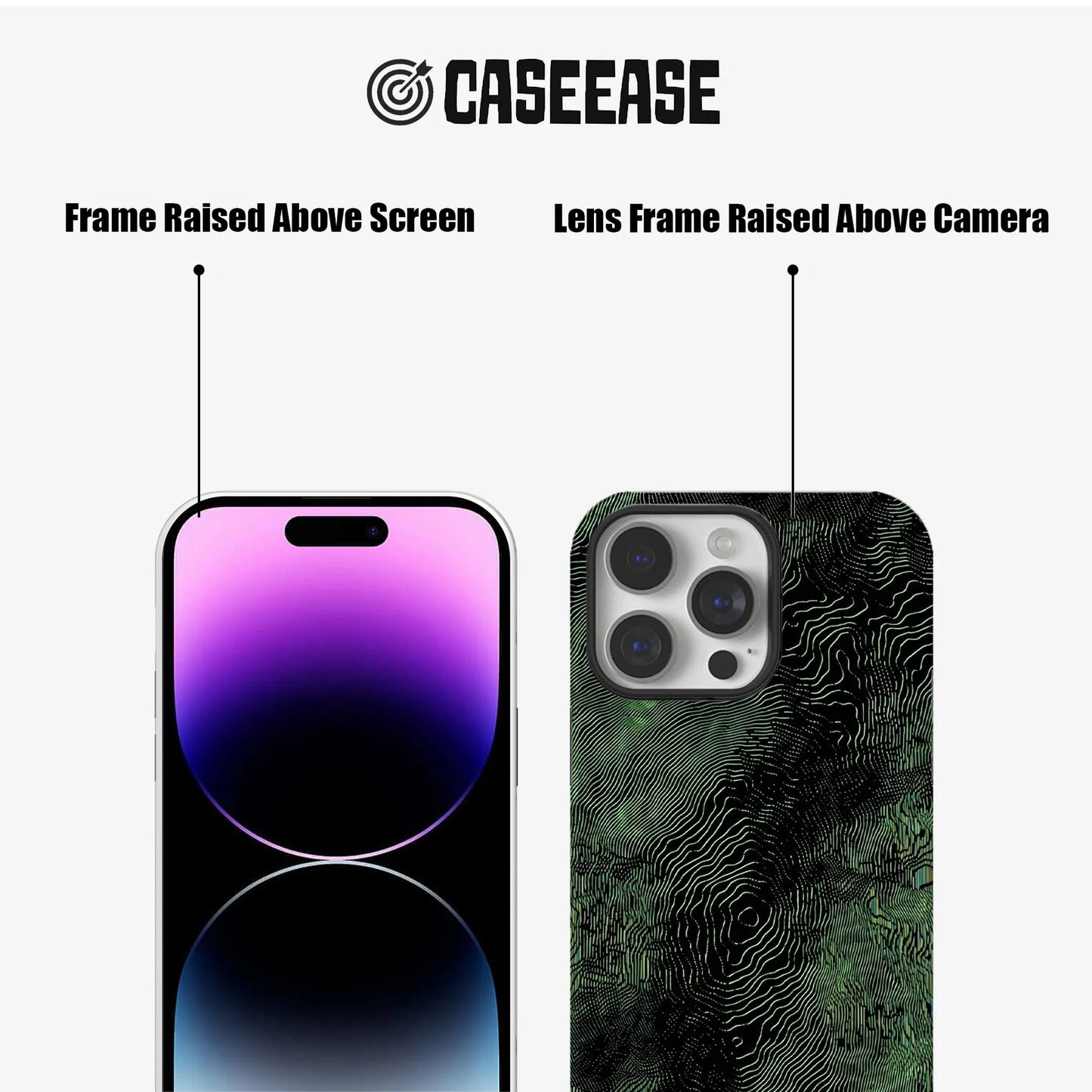 Green Topographic Phone Case – Nature-Inspired Contour Design