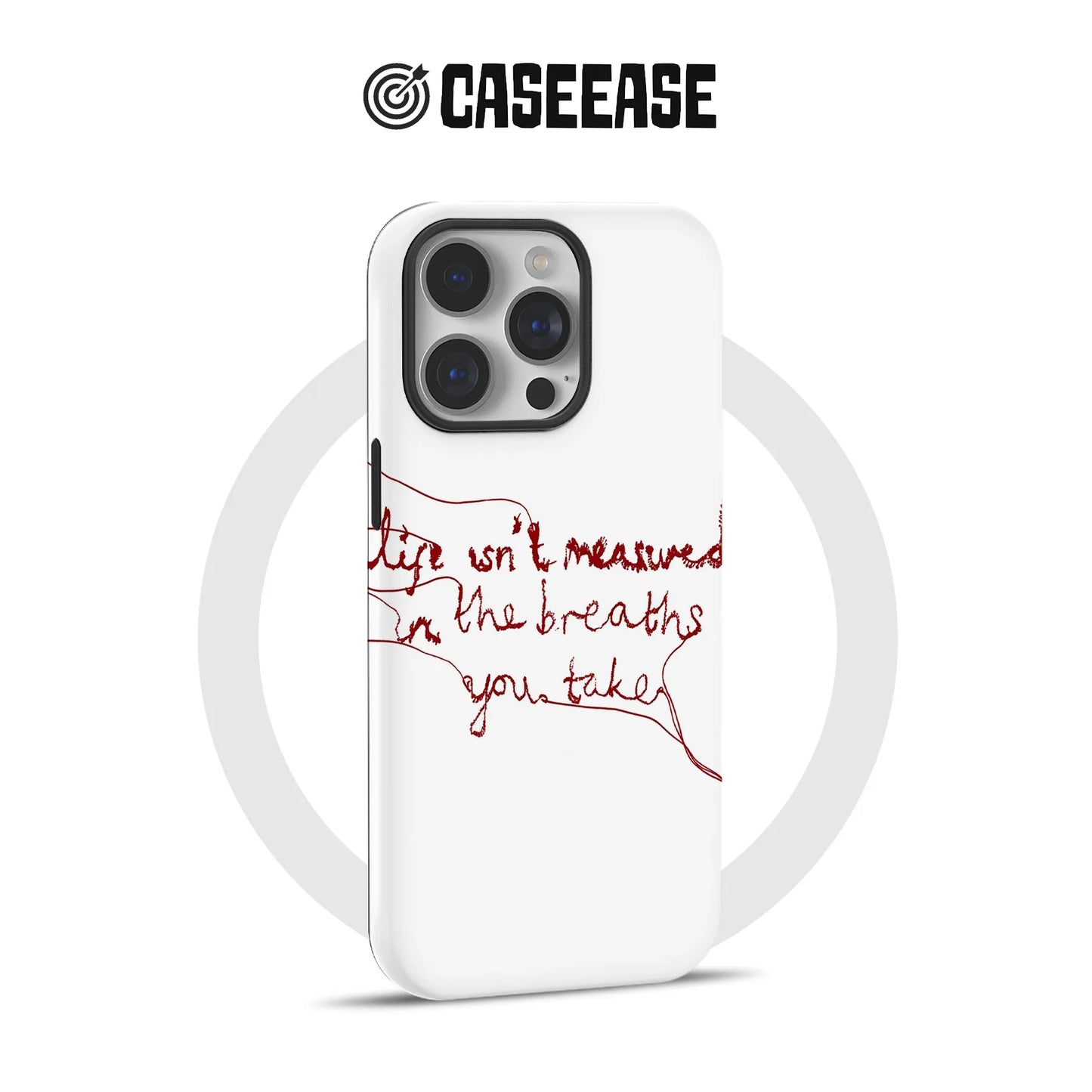 Minimalist White Phone Case – "Life Isn’t Measured"