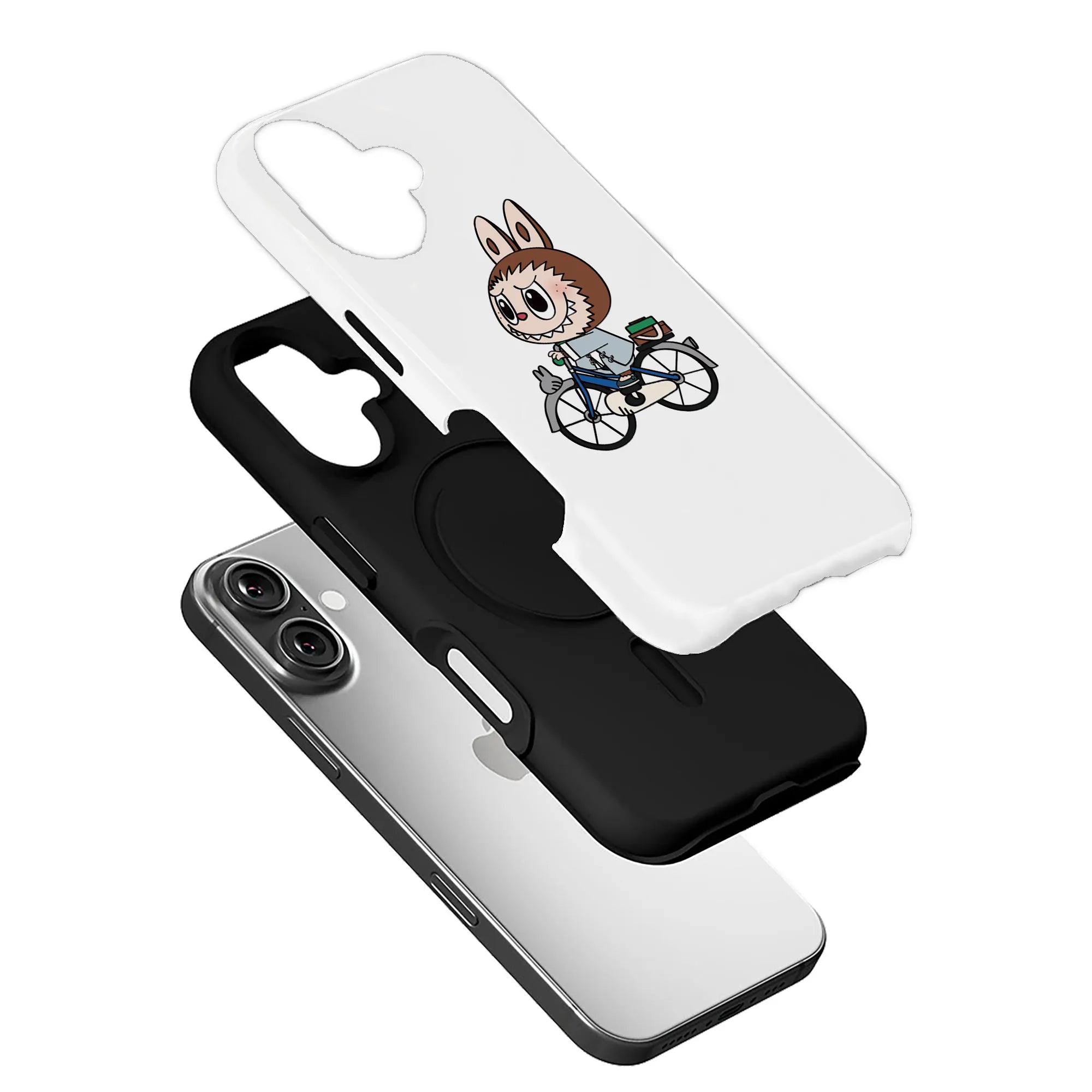 Cute Labubu on Bicycle Phone Case