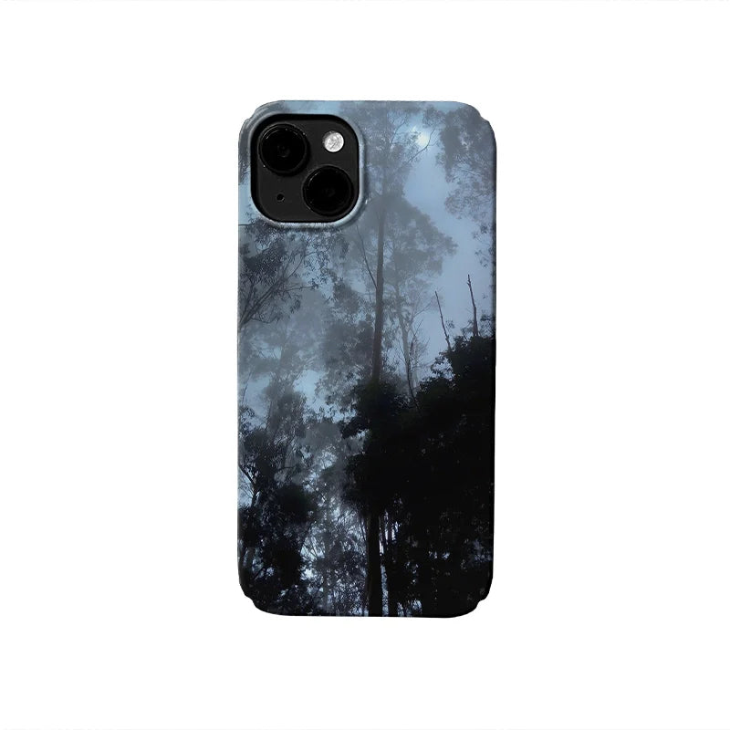 Misty Forest Phone Case – Captivating Nature Silhouette