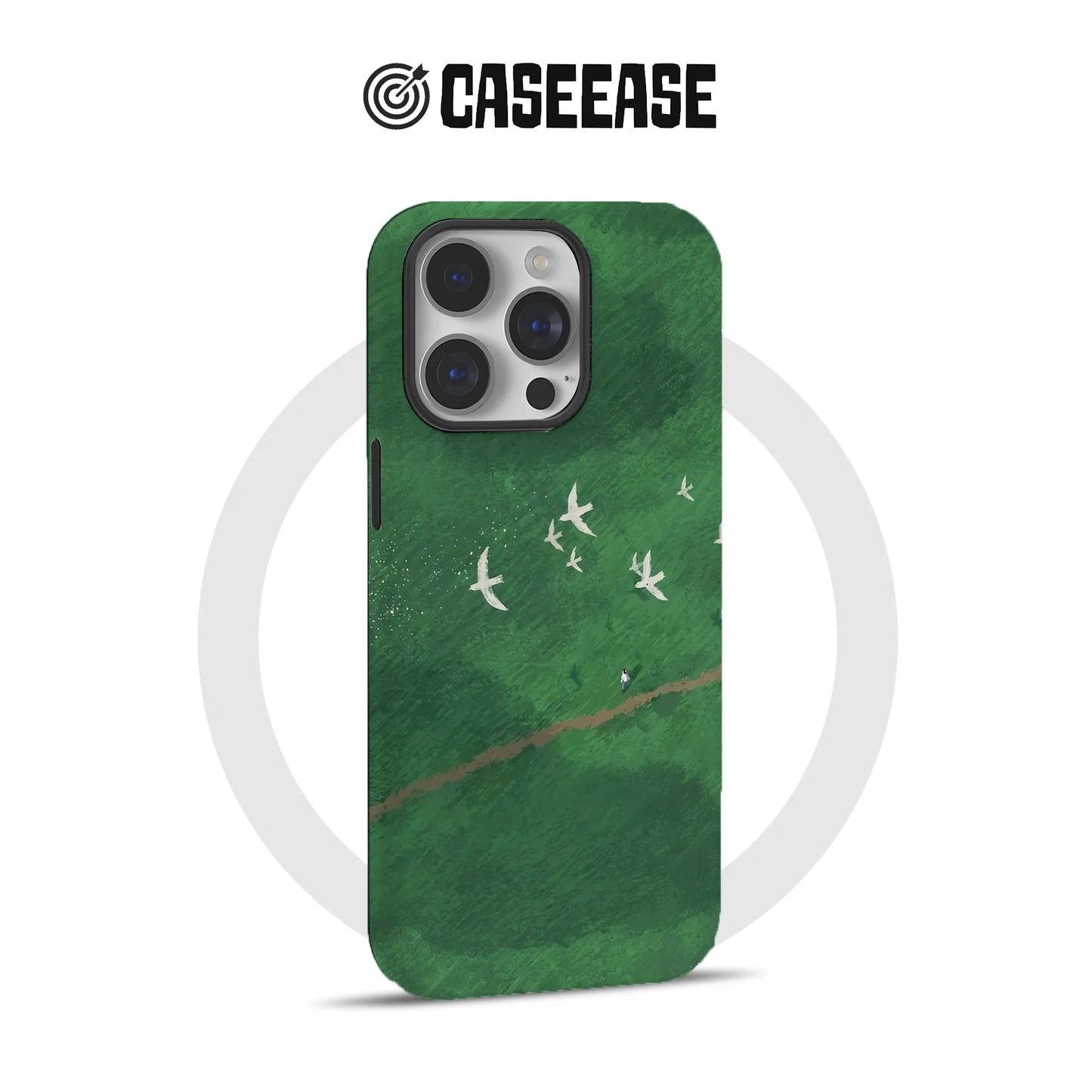 야생조류가 날아오르는 미니멀리스트 아이폰 케이스