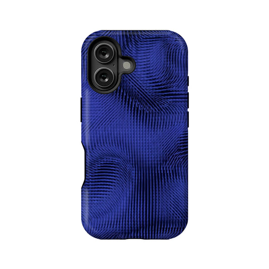 Optical Illusion Blue Ripple Phone Case – Modern Abstract Design