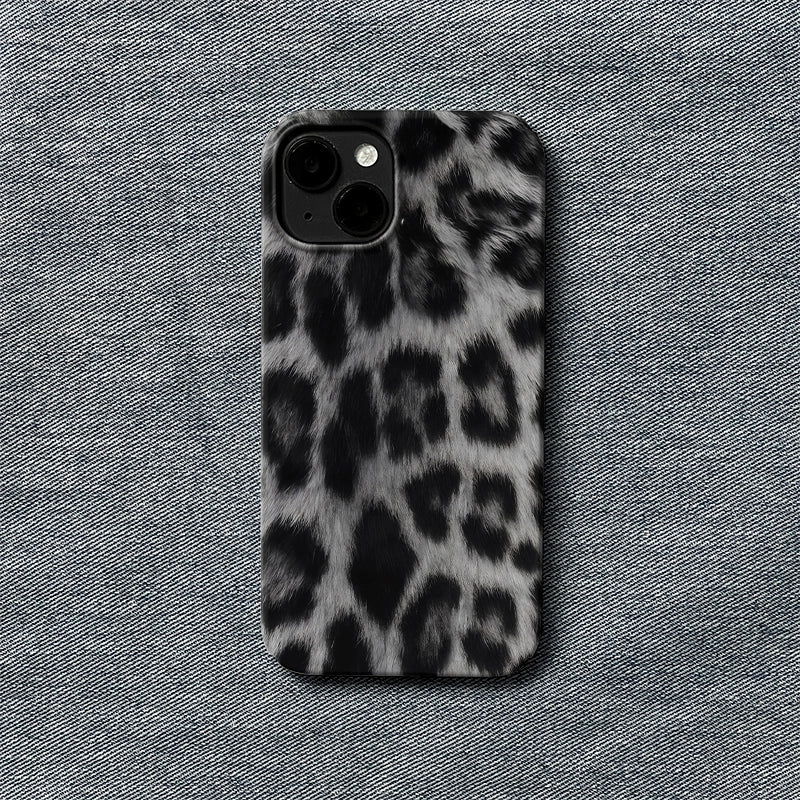 Elegant Gray Leopard iPhone Case – Subtle Animal Print