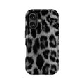 Elegante funda para iPhone con estampado de leopardo gris y sutil estampado animal 
