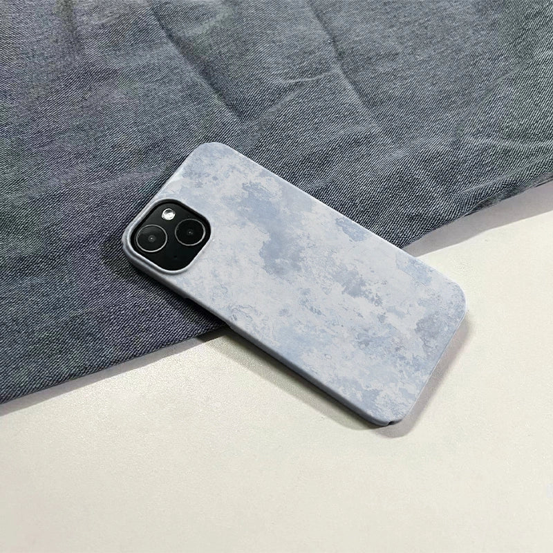 Minimalist Textured Phone Case – Blue Mist Design