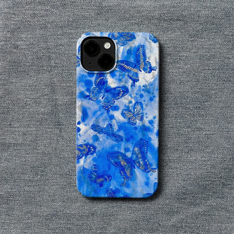 Blue Butterfly Splash Phone Case – Whimsical and Artistic Design