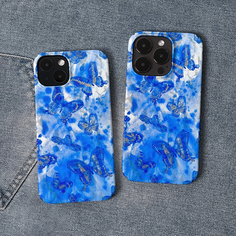 Blue Butterfly Splash Phone Case – Whimsical and Artistic Design