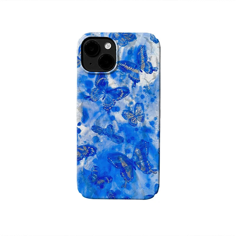 Blue Butterfly Splash Phone Case – Whimsical and Artistic Design