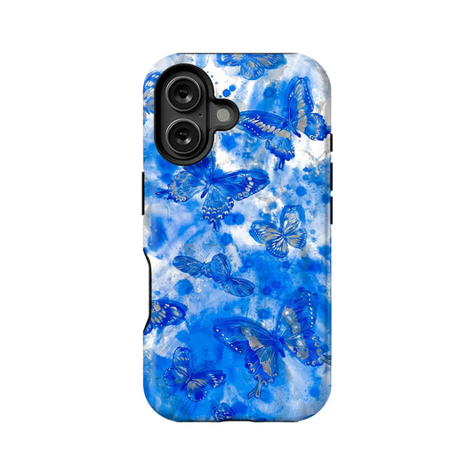 Blue Butterfly Splash Phone Case – Whimsical and Artistic Design