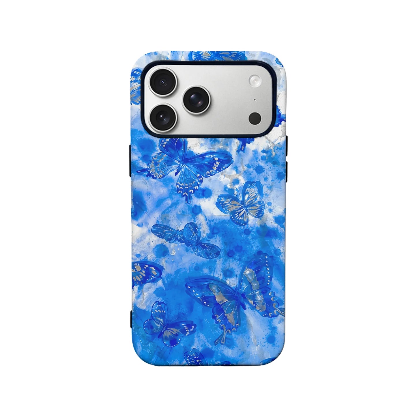 Blue Butterfly Splash Phone Case – Whimsical and Artistic Design