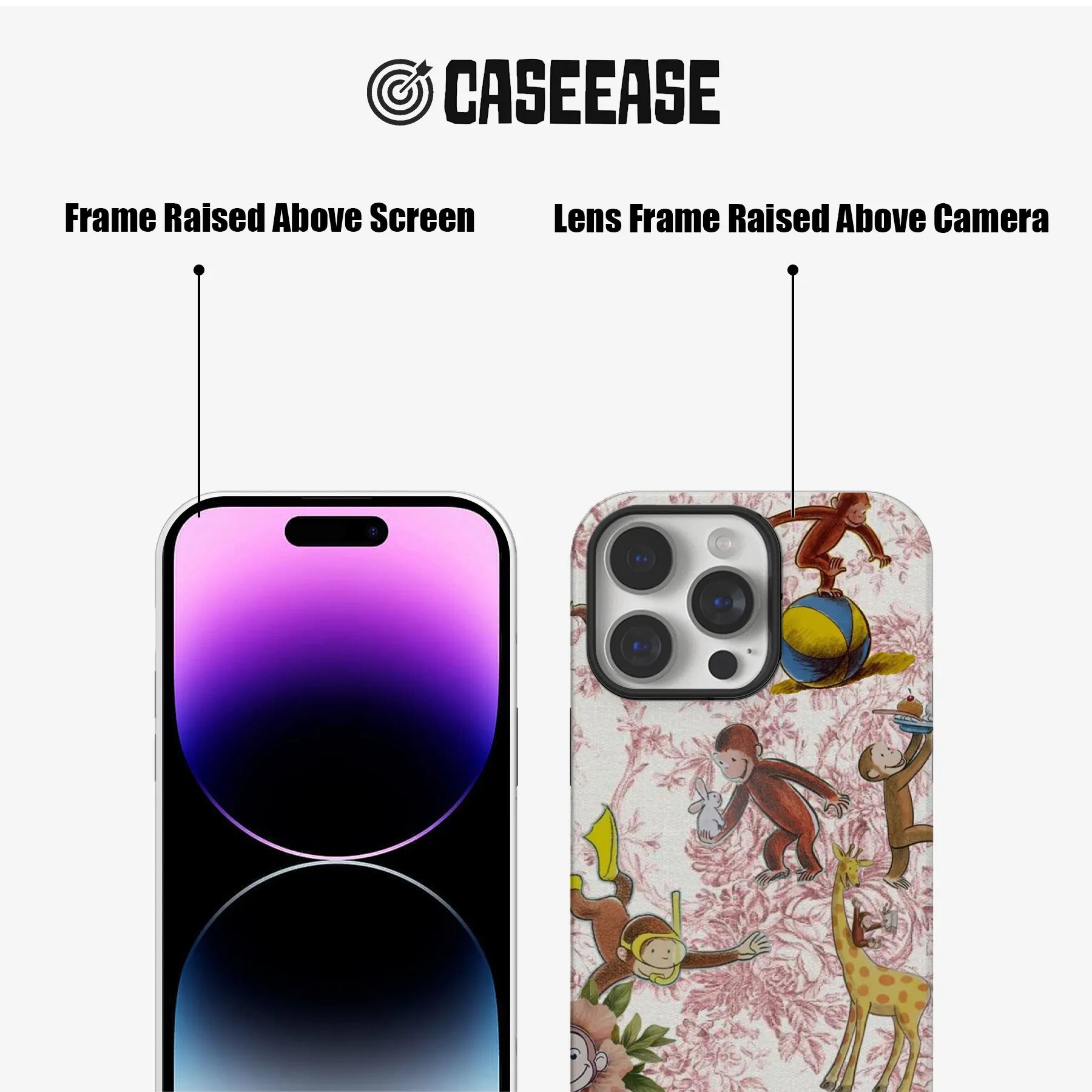 Curious Monkey and Giraffe Phone Case