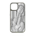 Holographic Chrome Phone Case for iPhone 14 - Striking Line Art Design
