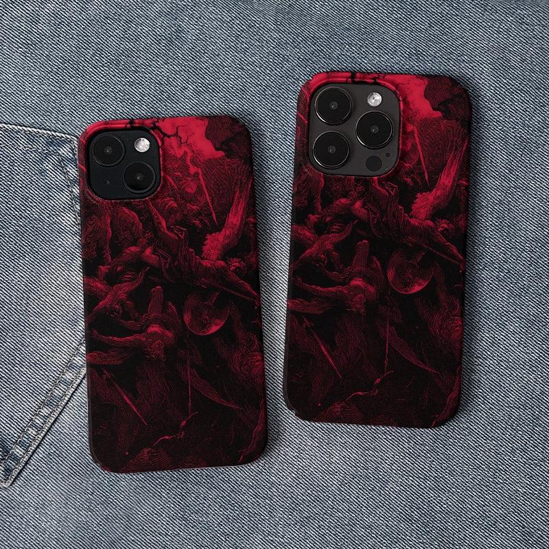 Dark Gothic Phone Case 2025 – Red & Black Apocalyptic Art Design
