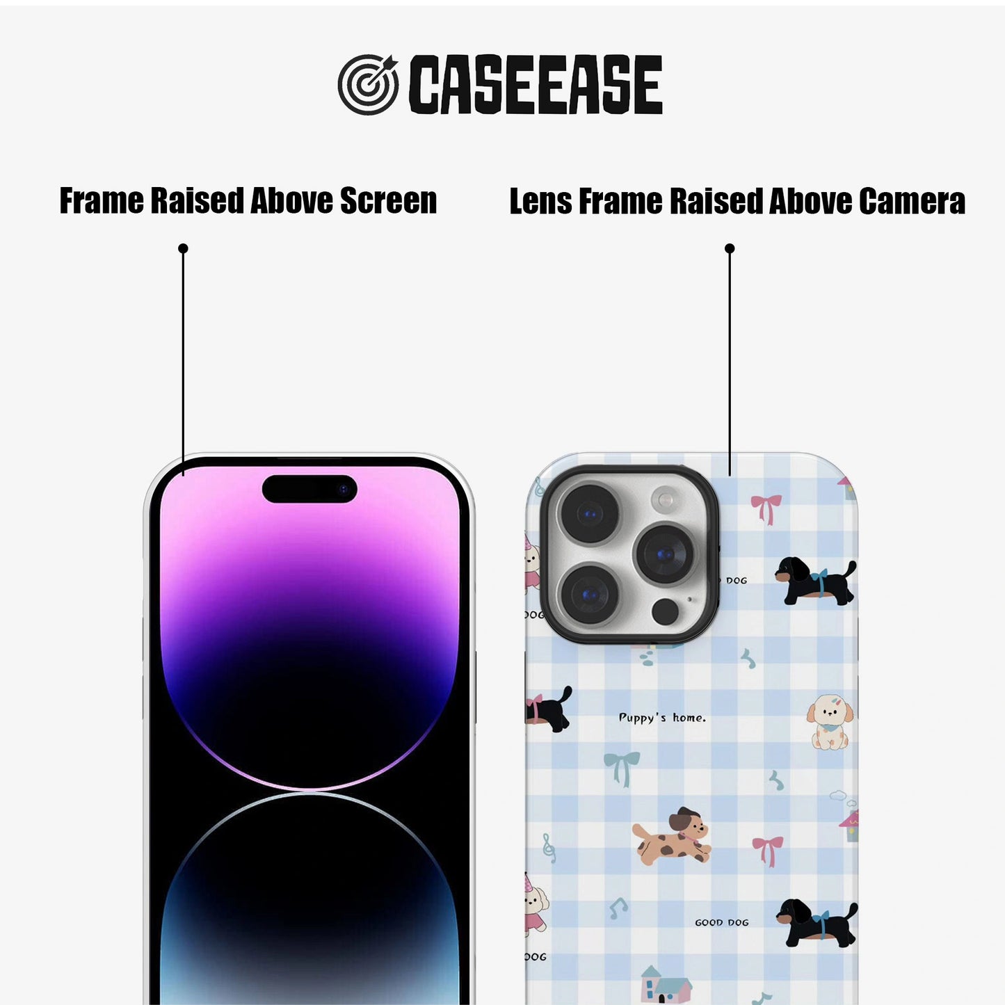 플레드 테디베어 폰 케이스 - 귀여운 아기 테마 디자인