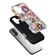 Funda de teléfono con pegatinas de dibujos animados de colores para almas creativas