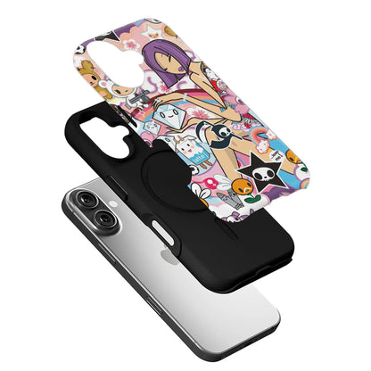 Colorful Cartoon Sticker Phone Case for Creative Souls