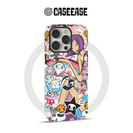 Funda de teléfono con pegatinas de dibujos animados de colores para almas creativas