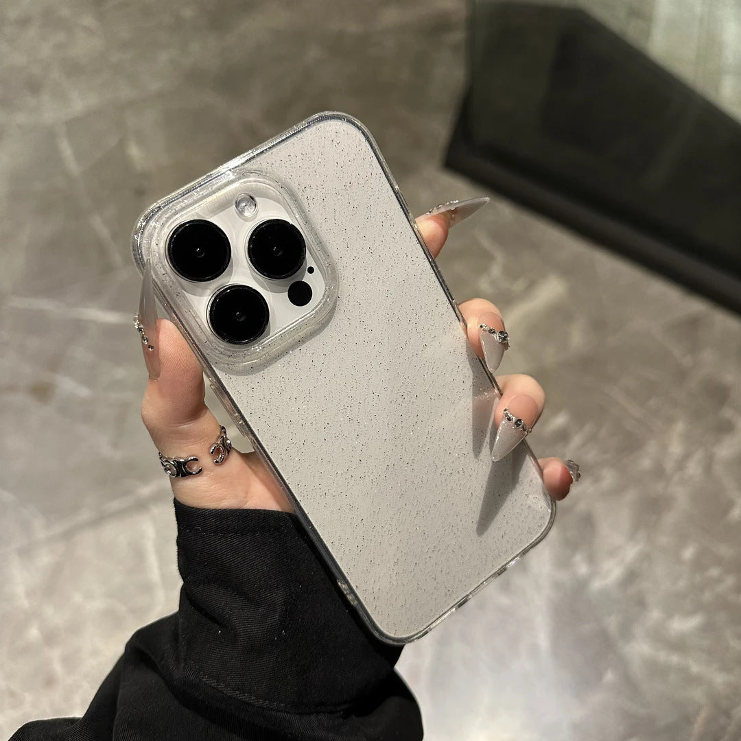 Funda de lujo con purpurina para iPhone | Protectora transparente con diamantes brillantes y protección completa para la lente de la cámara