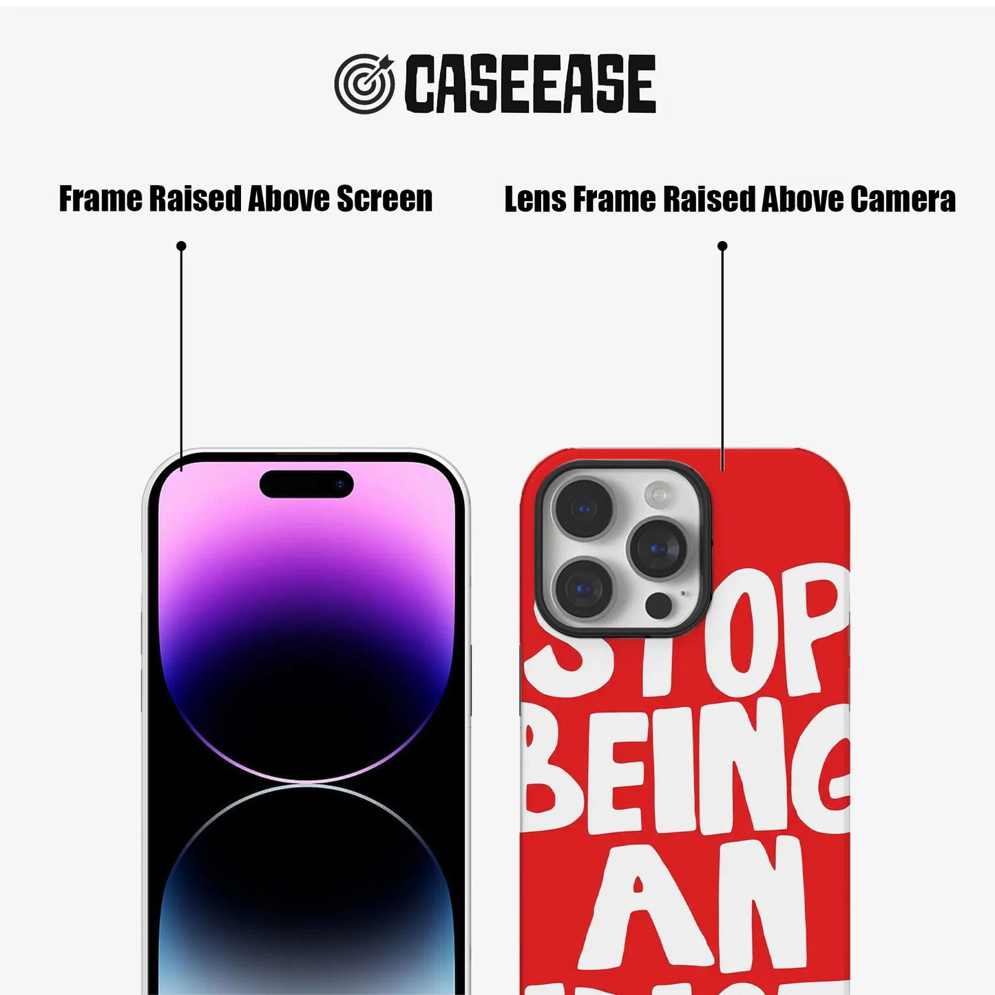 Funda para teléfono "Deja de ser idiota": diseño humorístico y llamativo 