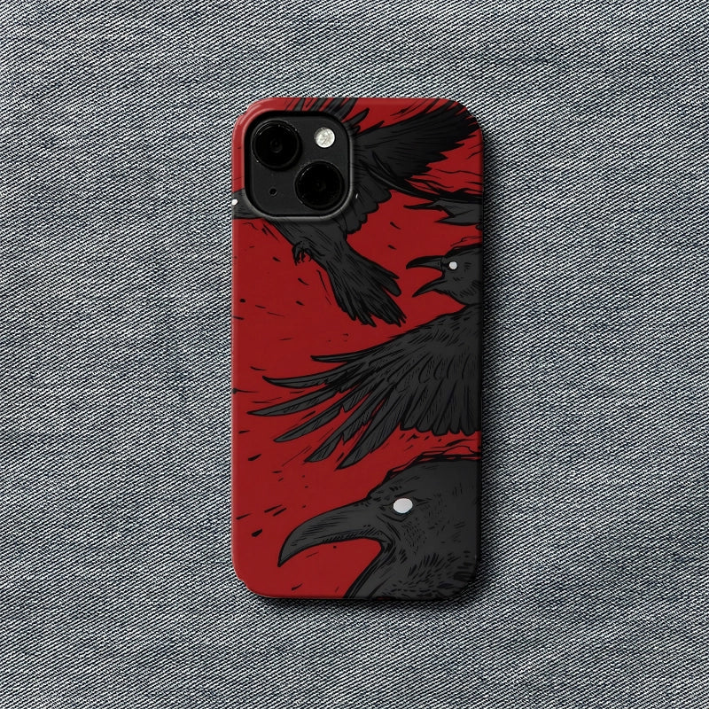 Dark Raven Phone Case 2025 – Gothic Crow Illustration Design