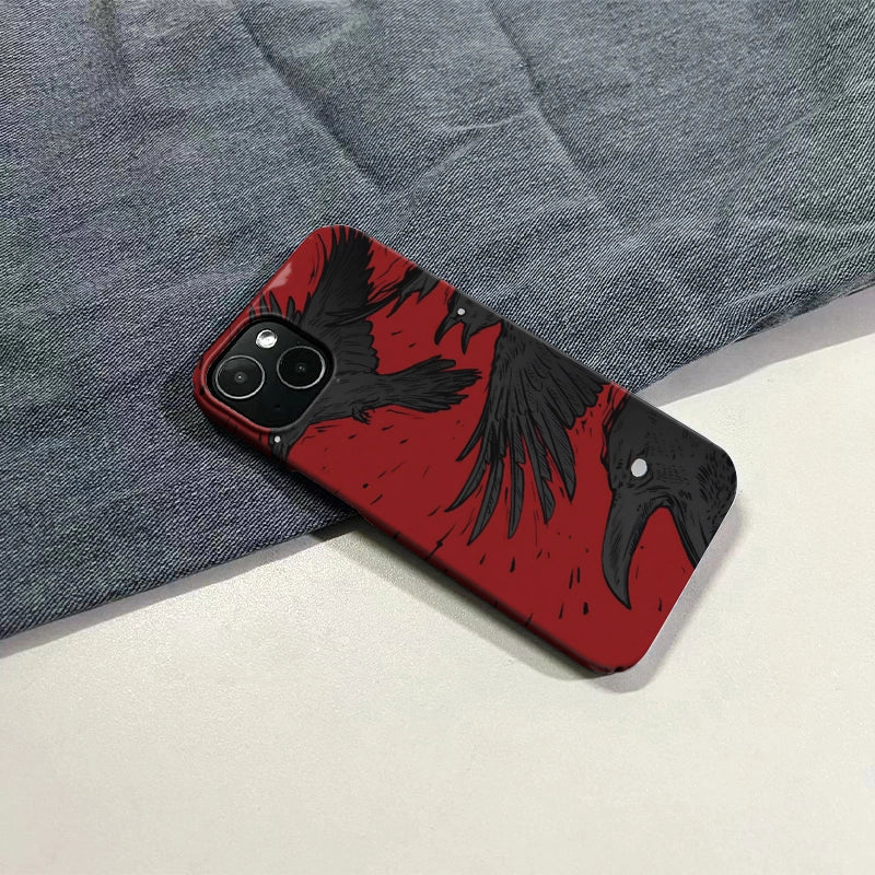 Dark Raven Phone Case 2025 – Gothic Crow Illustration Design