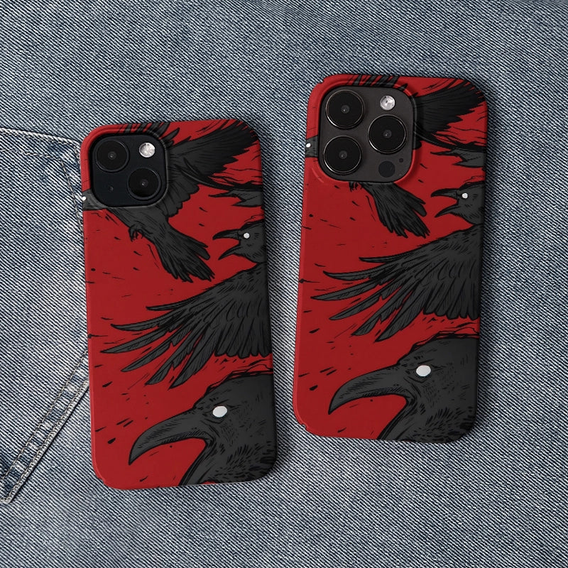 Dark Raven Phone Case 2025 – Gothic Crow Illustration Design