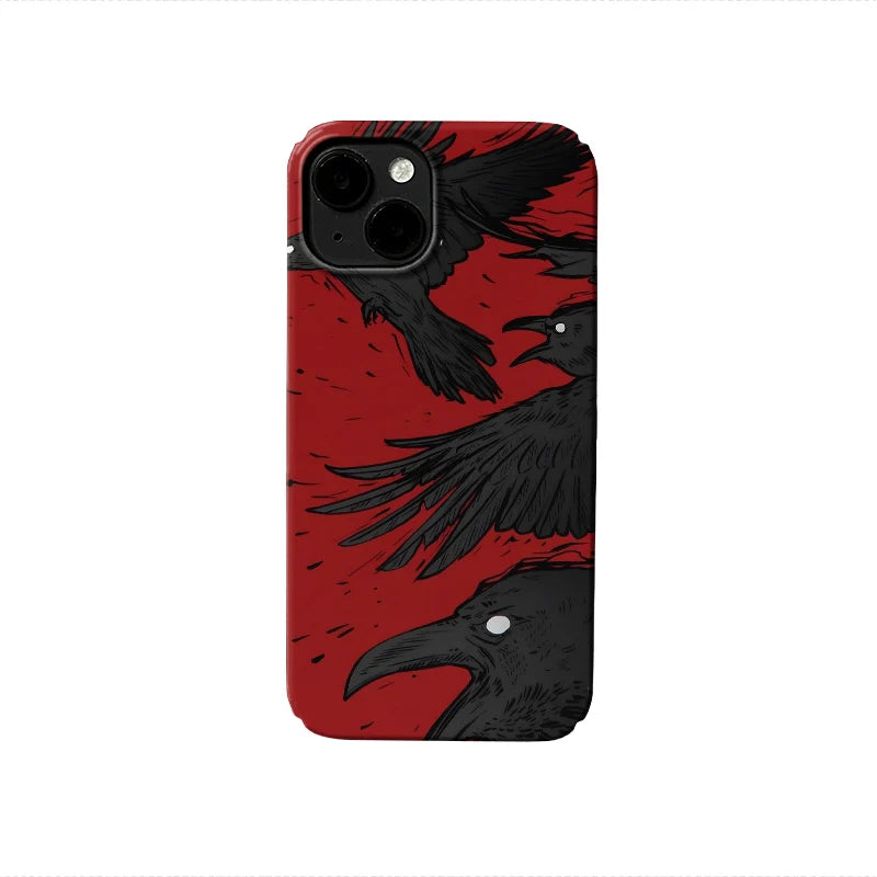 Dark Raven Phone Case 2025 – Gothic Crow Illustration Design