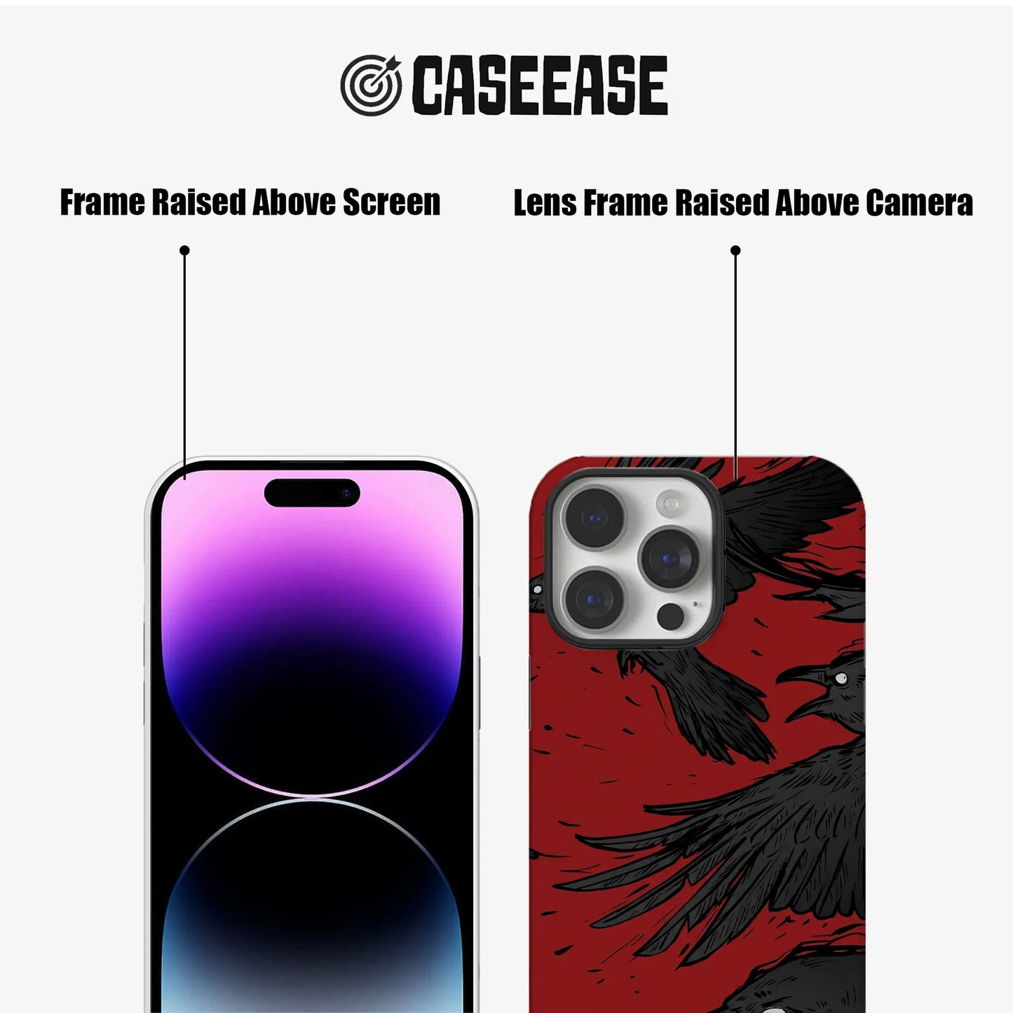 Dark Raven Phone Case 2025 – Gothic Crow Illustration Design