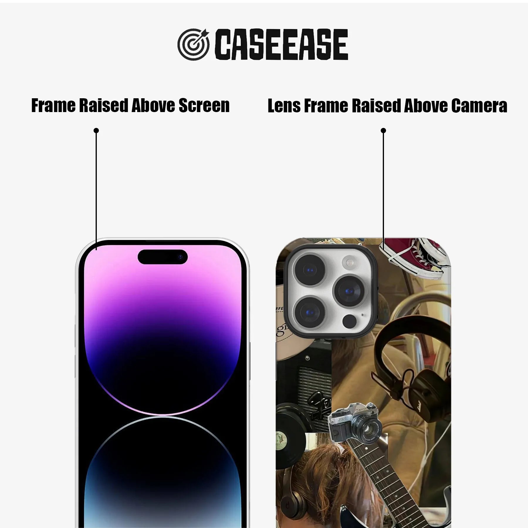 Retro Collage Phone Case for Music Lovers