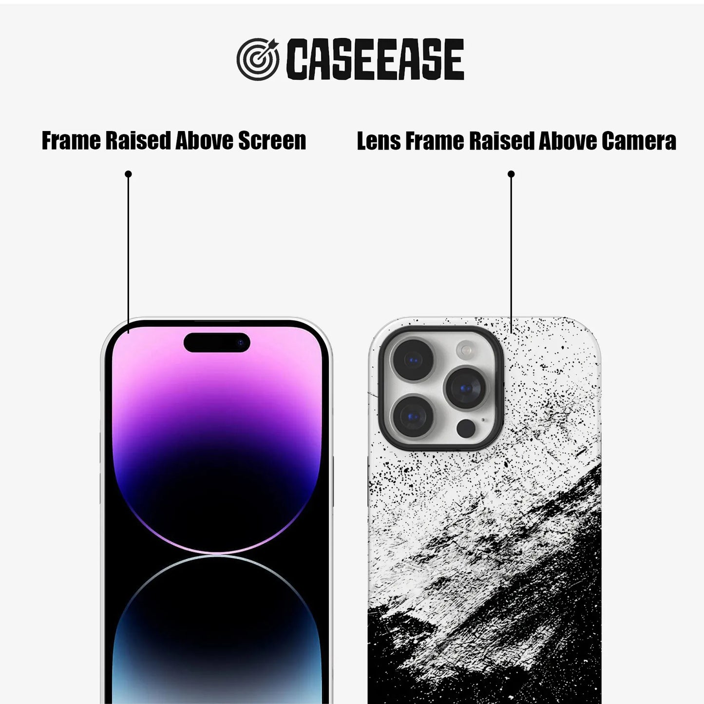 Funda de teléfono abstracta en blanco y negro - Diseño minimalista 