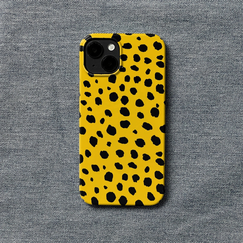 Bright Yellow Leopard Print iPhone Case – Fun & Stylish