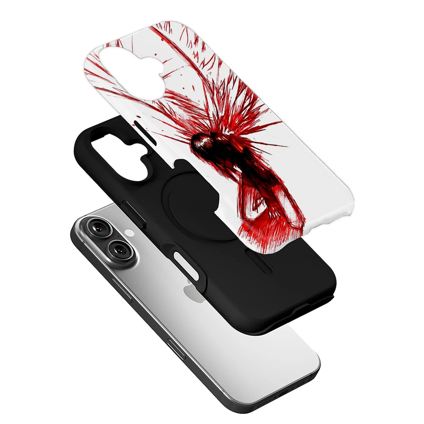 Blood Angel Phone Case 2025 – Striking Red and White Abstract Art
