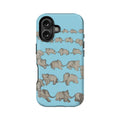 Blue elephant herd Minimalist IPhone Phone Case