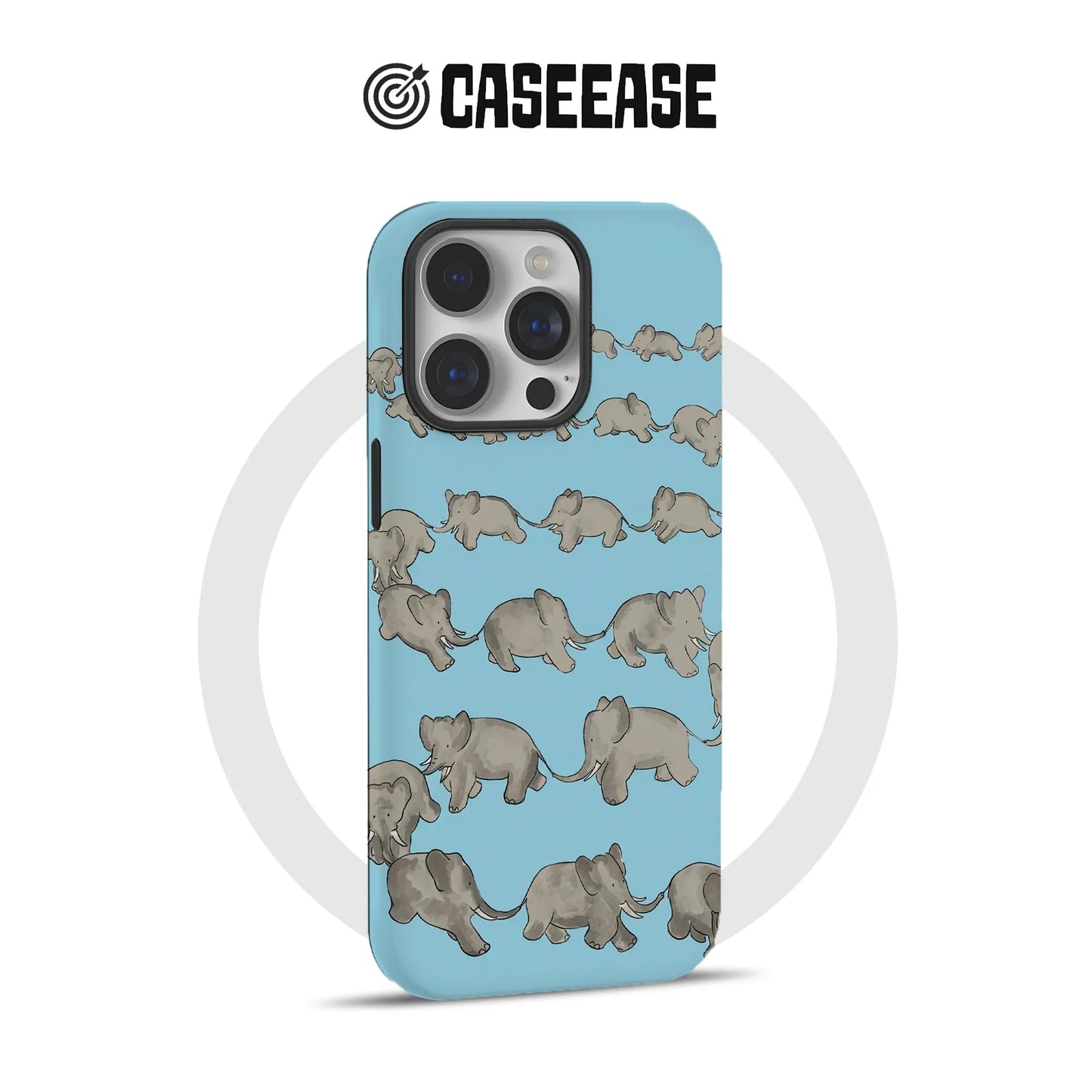 Blue elephant herd Minimalist IPhone Phone Case