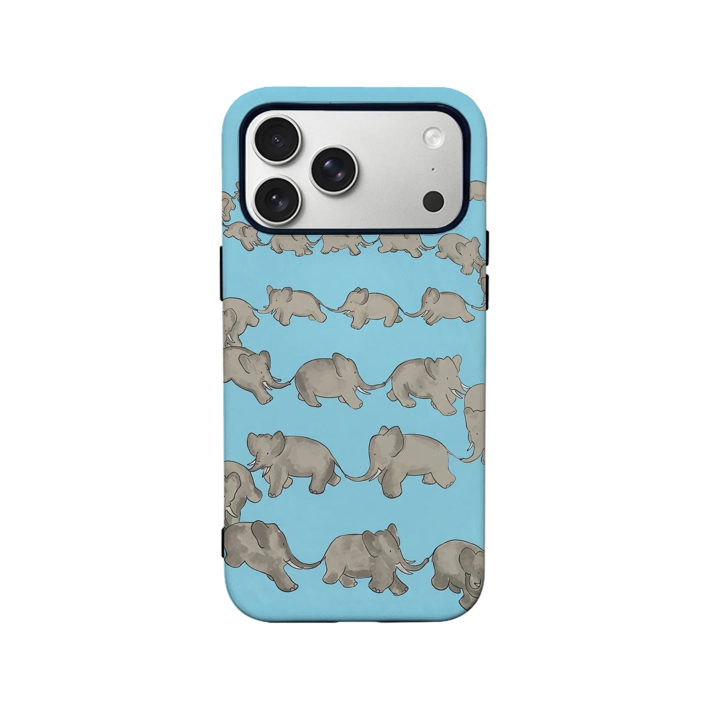 Blue elephant herd Minimalist IPhone Phone Case