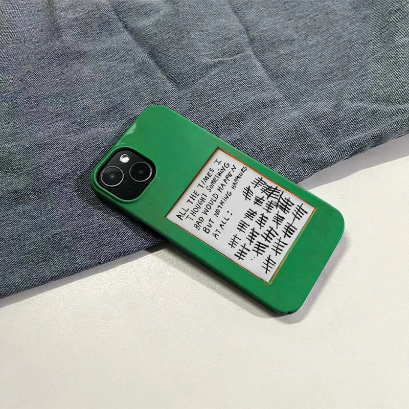 Quirky Green Phone Case – "All the Times Nothing Happened"