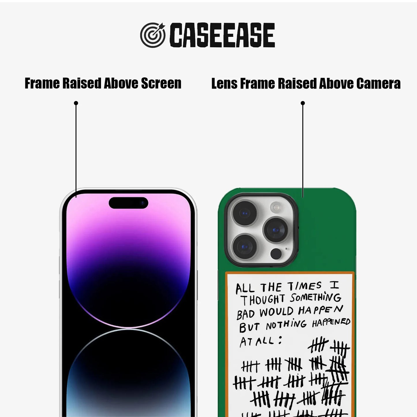 Quirky Green Phone Case – "All the Times Nothing Happened"