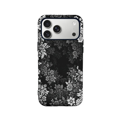 Elegant Floral Pattern Phone Case – Classic Black & White Design