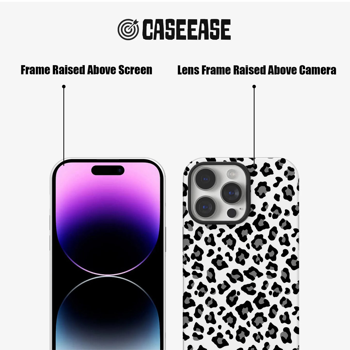 Funda moderna de guepardo para iPhone en blanco y negro: elegante estampado animal 
