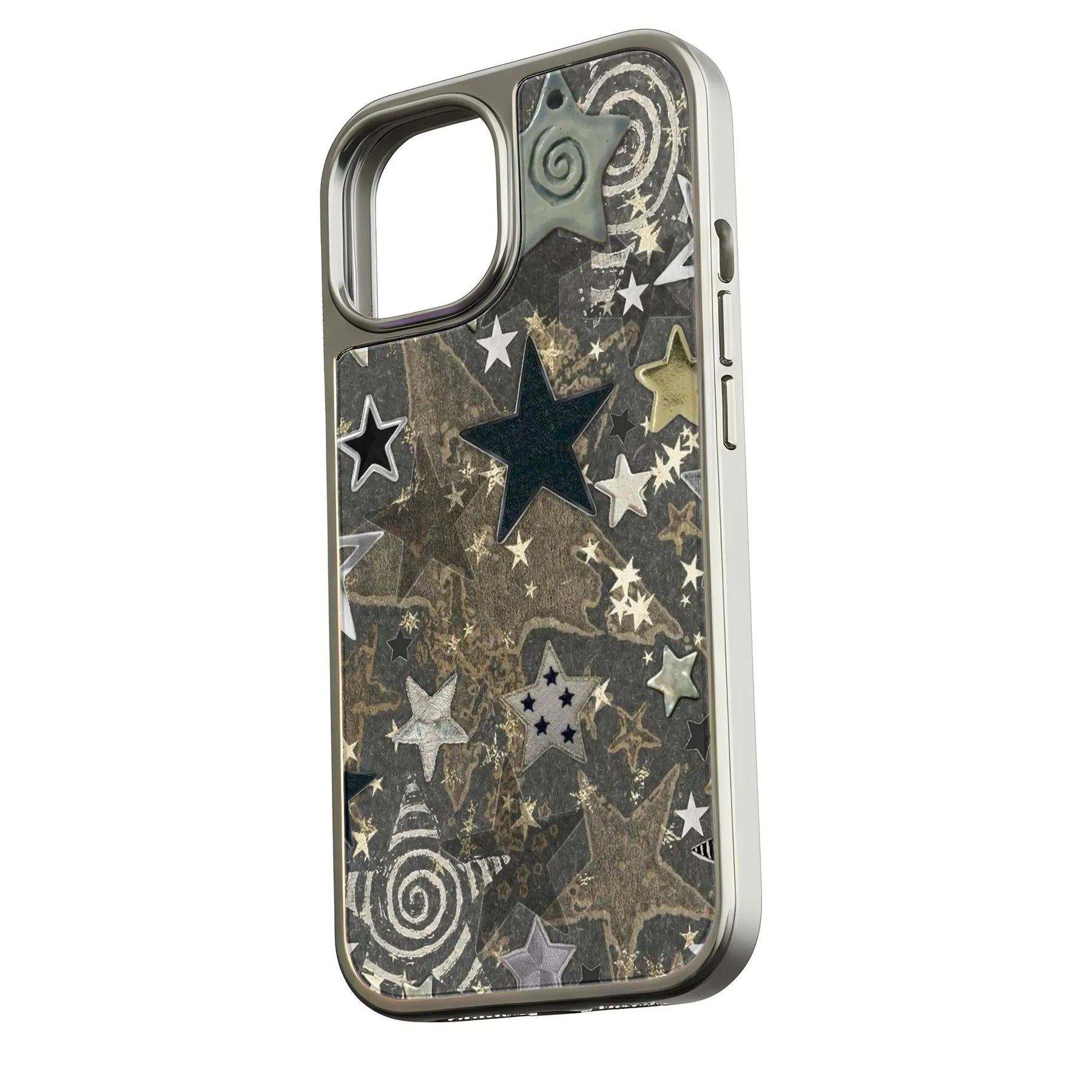 Funda para teléfono holográfica cromada con efecto noche estrellada - Acabado metálico