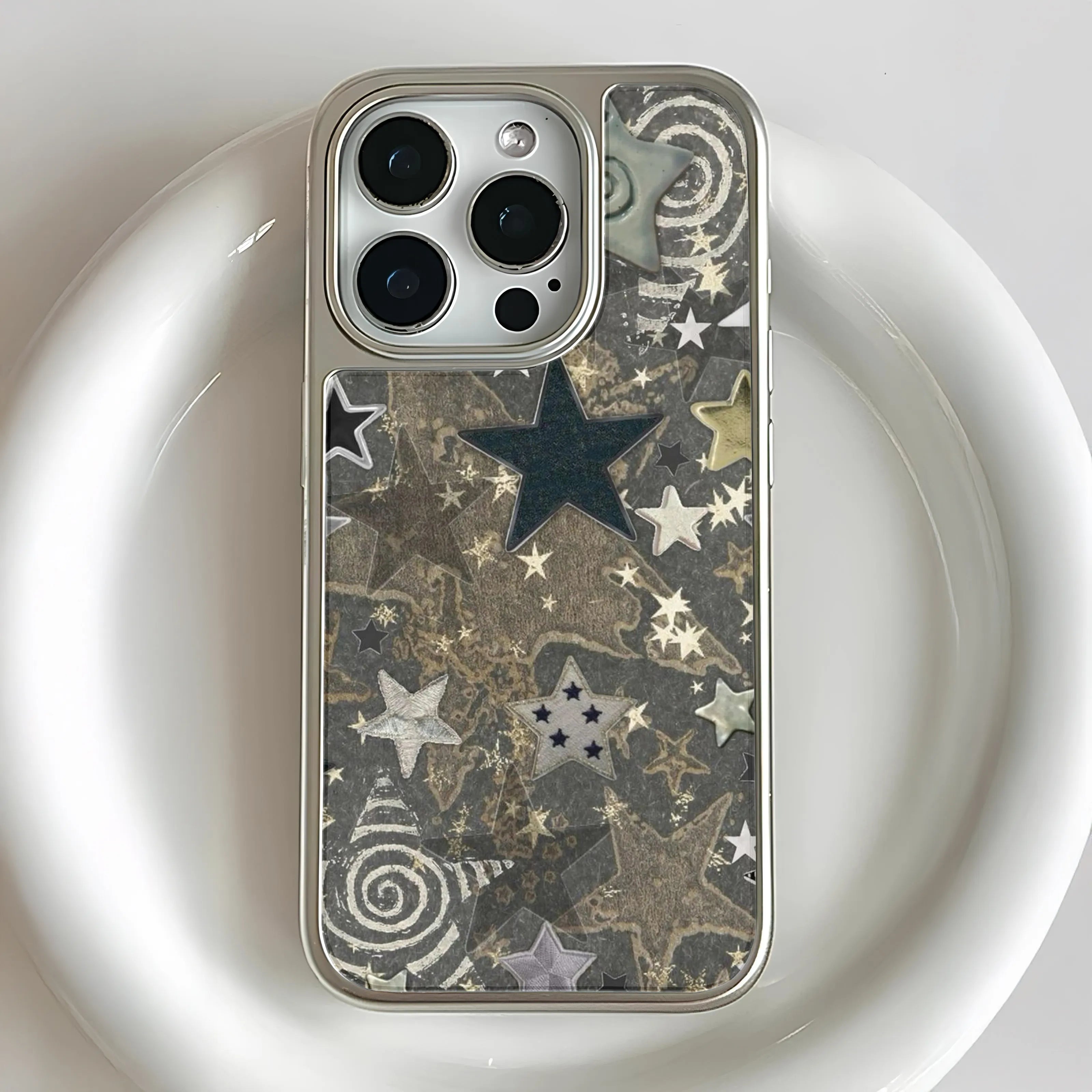Holographic Chrome Starry Night Phone Case - Metallic Finish