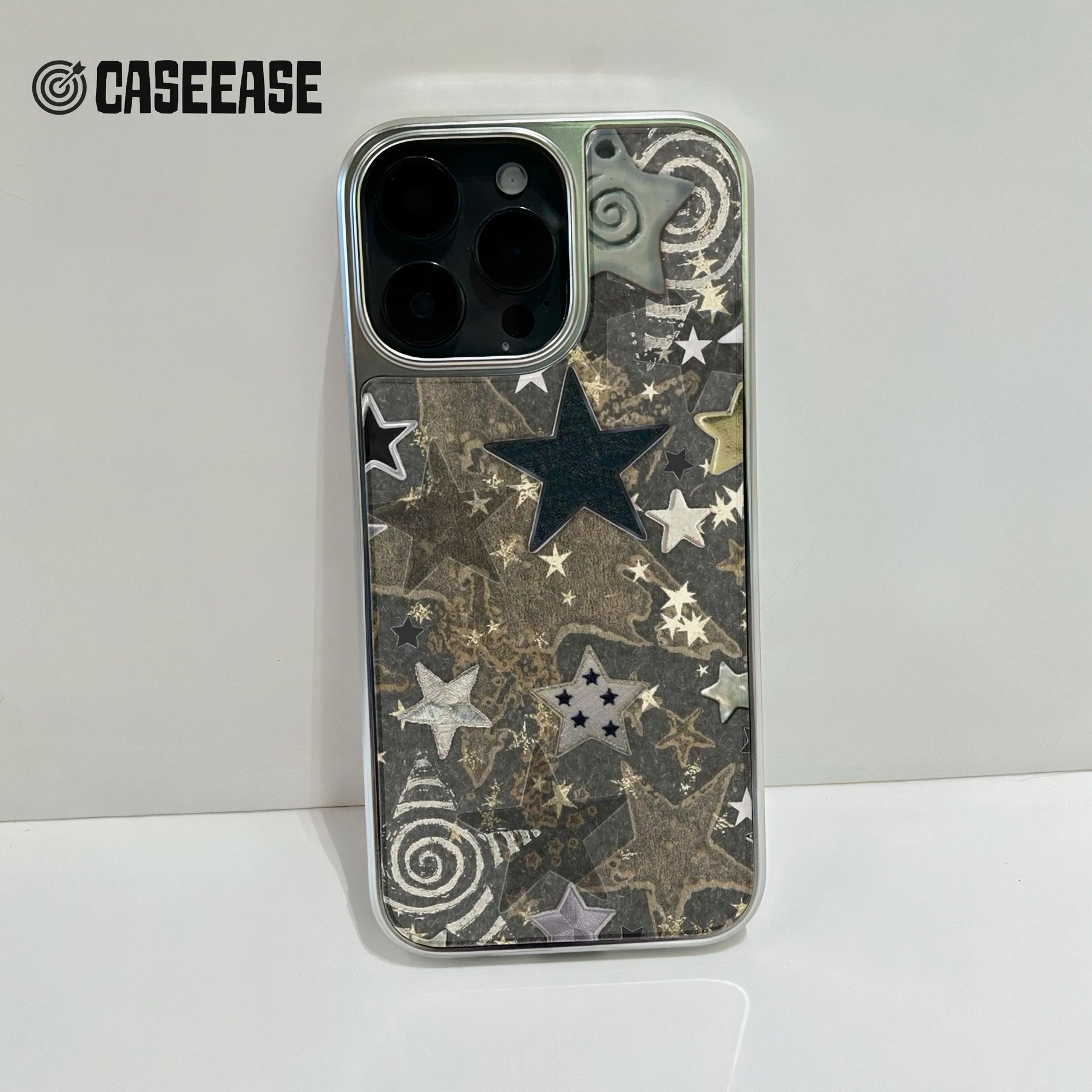Funda para teléfono holográfica cromada con efecto noche estrellada - Acabado metálico
