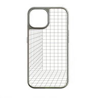 Funda holográfica cromada para iPhone 14 Pro - Diseño de cuadrícula 3D