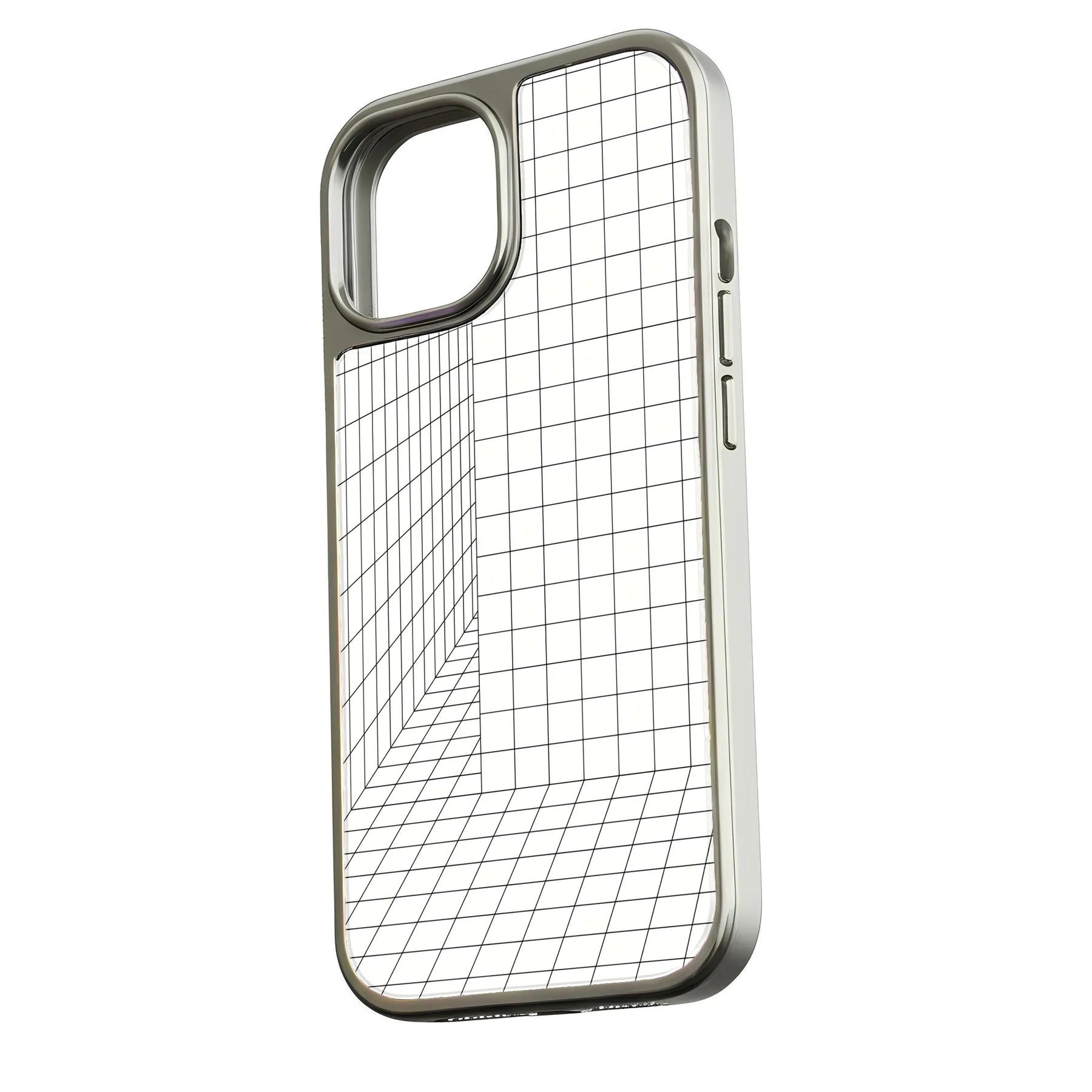 Funda holográfica cromada para iPhone 14 Pro - Diseño de cuadrícula 3D