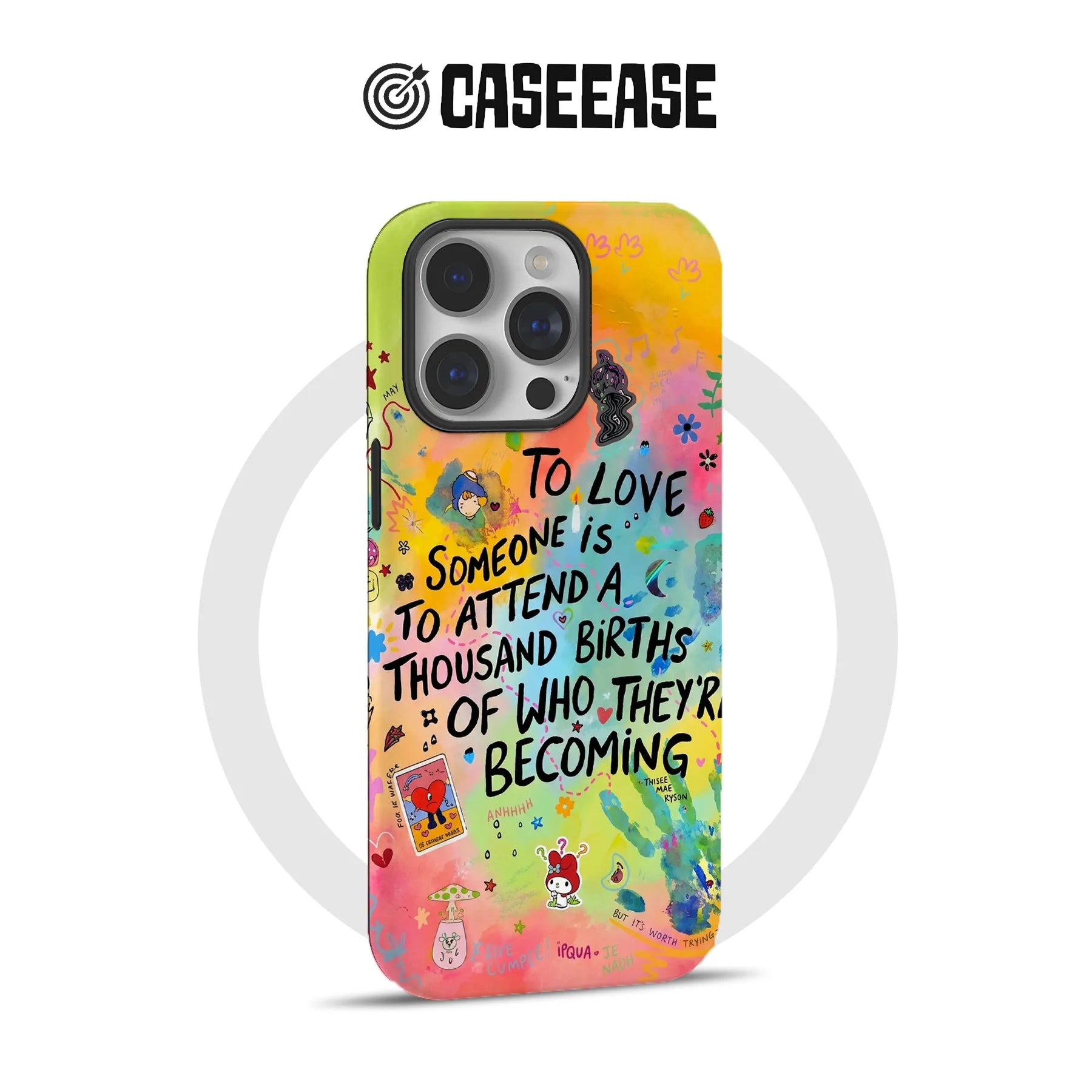 Funda para teléfono con frase de amor vibrante: "Amar a alguien" 