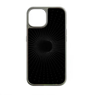 iPhone 15 Pro용 홀로그램 크롬 폰 케이스 - 블랙 스파이럴 디자인